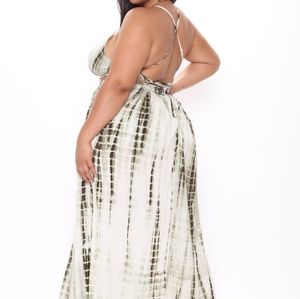 Tie dye Maxi Dress - Hunter Green